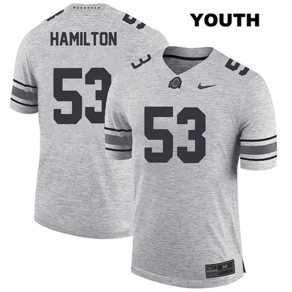 Ohio State Buckeyes Youth Davon Hamilton #53 Gray Authentic Nike College NCAA Stitched Football Jersey ET19V71XG